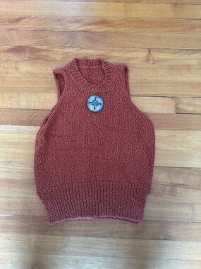 Forte Rust Knit Sleeveless Sweater Vest